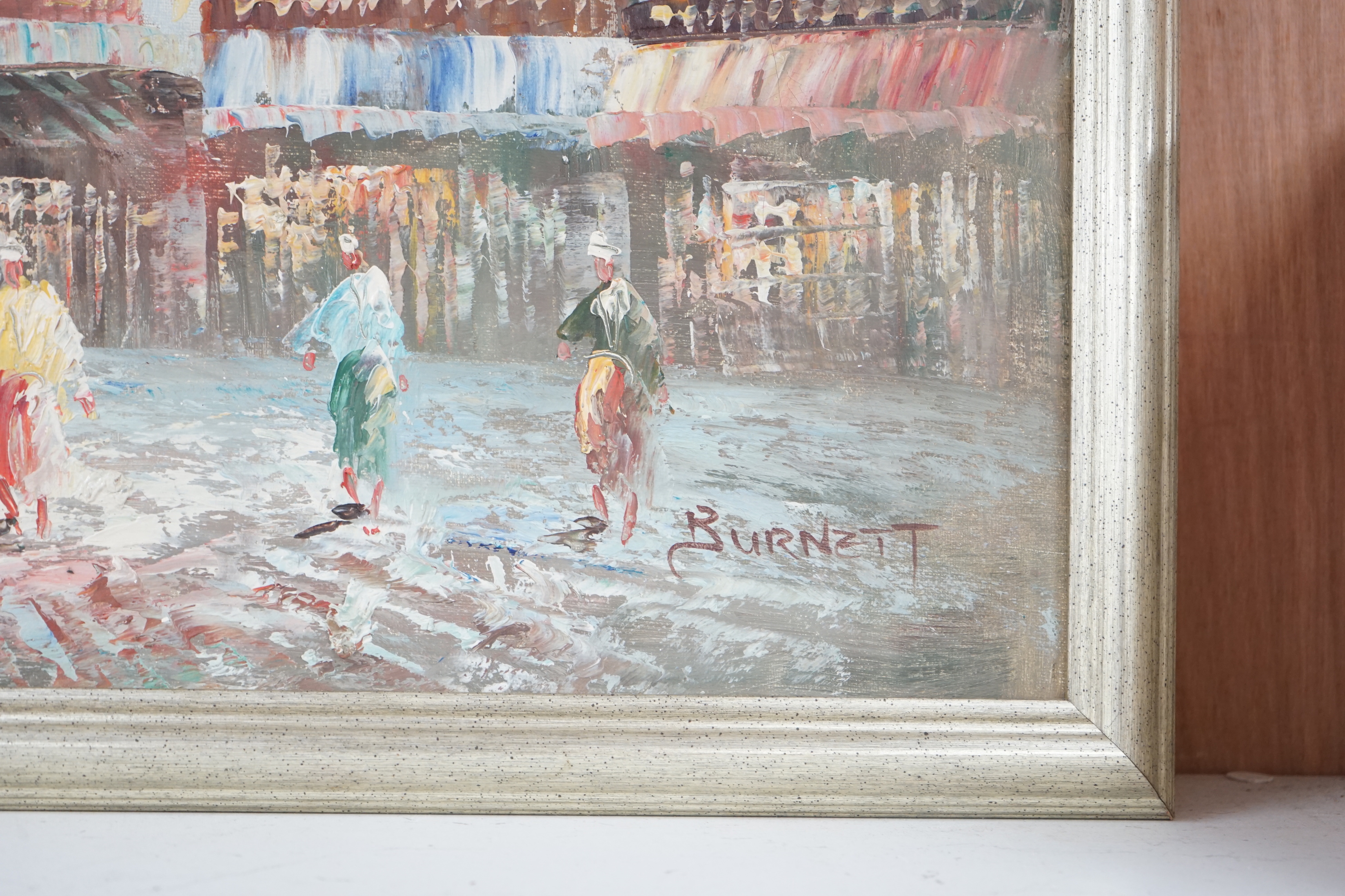 Caroline Burnett (1877-1950) impressionist oil on canvas, Parisian street scene, signed, 50 x 60cm